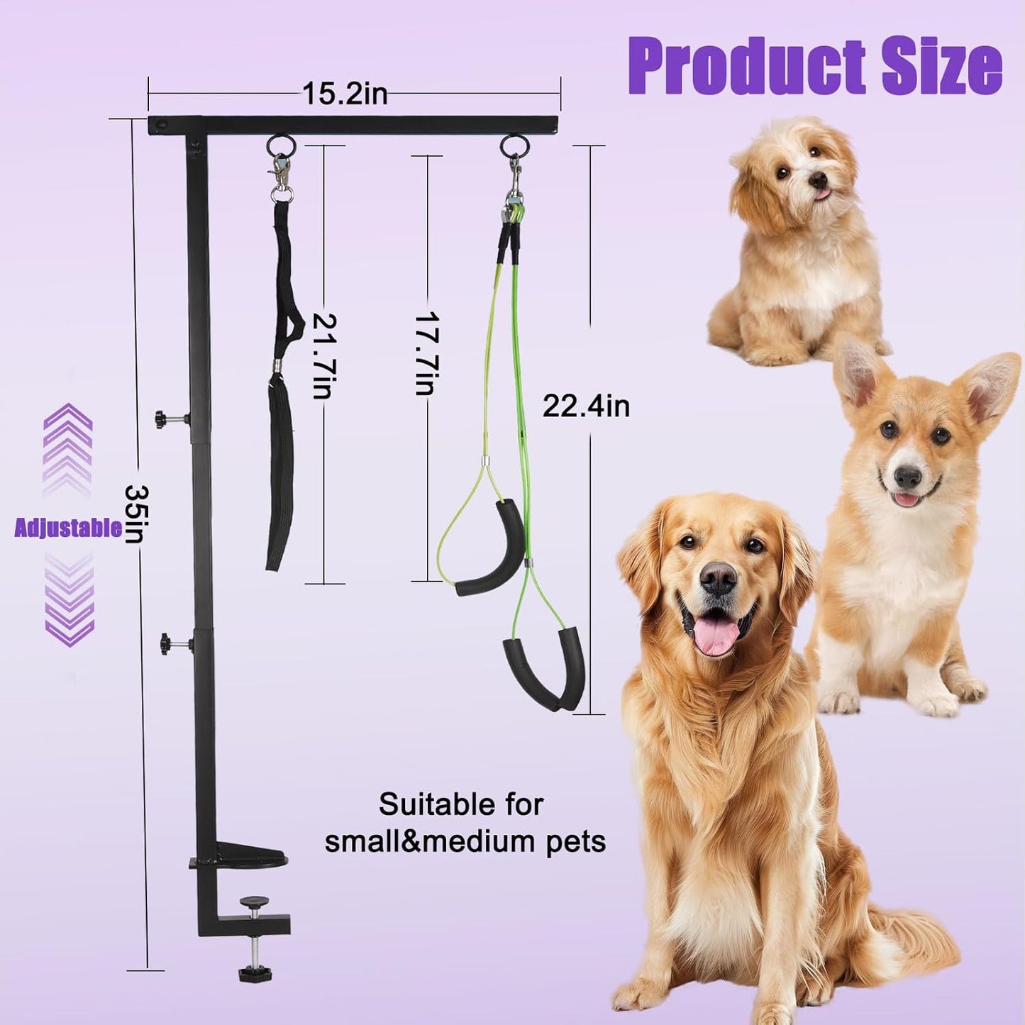 Dog Grooming Slings for Small Dogs, Pet Supplies Grooming Table for Dogs at Home, Dog Hanging Harness Holder for Grooming Table, and Small pet Grooming Nail Trimming.