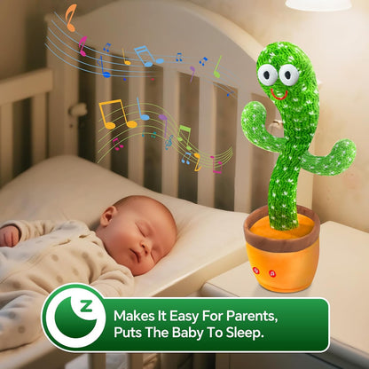 Dancing Talking Cactus Toy,Silly Toddler Baby Toys 1 2 Year Old Xmas Stocking Stuffers Kids,Unique Singing Mimicking Girl Boy 1st Birthday 2025 12 Days Top Christmas Party Gifts for Babies