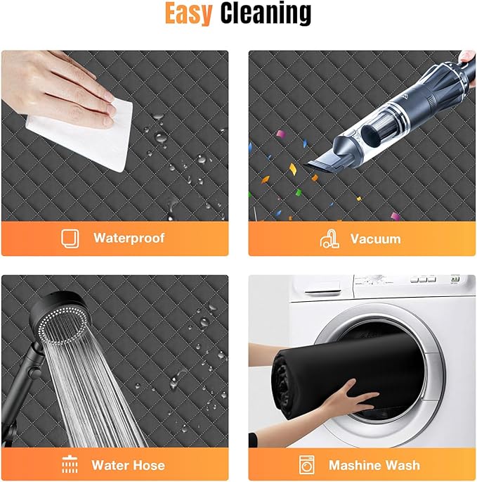 Dog Car Seat Cover for Back Seat, Dog Car Bed Cover with Strong Hard Bottom 4 Panels, Back Seat Extender Hammock for Cars SUV Truck Black Color