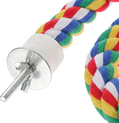 iplusmile Bird Rope Perch Swing & Climbing Toy - 40-Inch Extra Long Soft Spiral Colorful Cotton Rope for Parrots Cockatiels Parakeets Budgie Cage Accessories
