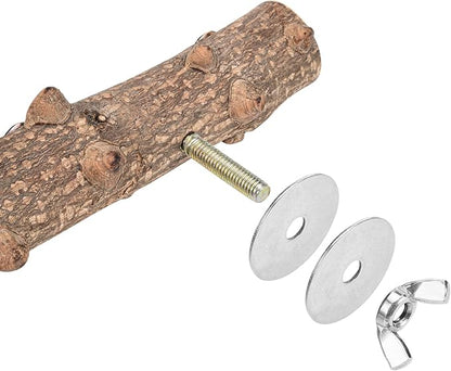 Mogoko Bird Ladder Perch for Cage, Natural Wood Bird Parrot Perch Stand Parrot Perch Bridge Climbing Chewing Toys for Small Medium Animal