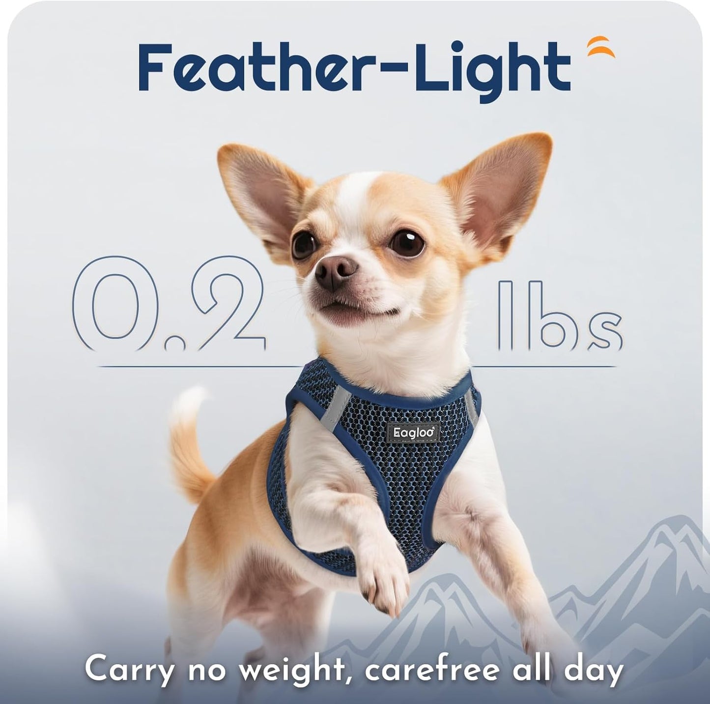 Eagloo Small Dog Harness and Leash Set, Step in Puppy Vest with Breathable Soft Mesh, Walking Reflective Pet Harness for Small Dogs, Navy Blue, XS