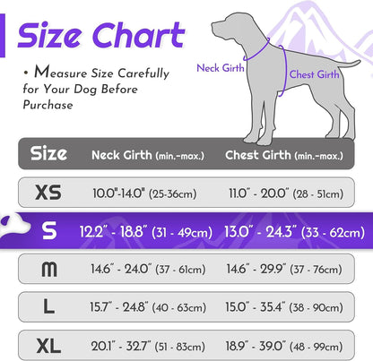 Eagloo Dog Harness Small Sized Dog, No Pull Service Vest with Reflective Strips and Control Handle, Adjustable and Comfortable for Walking, No Choke Pet Harness with 2 Metal Rings, Purple & Green, S