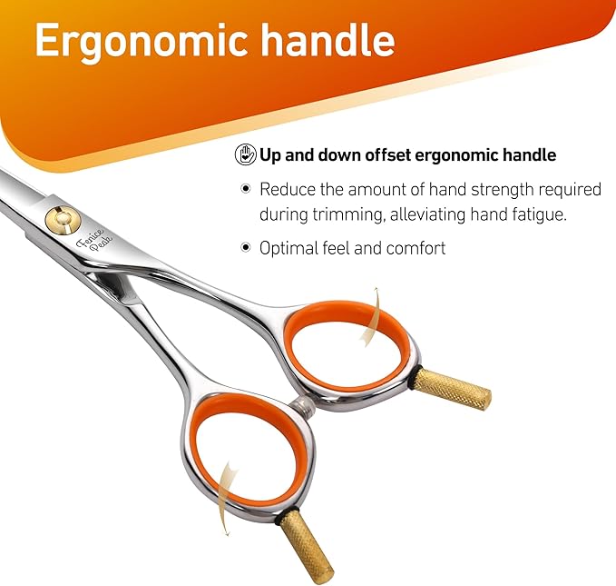 Fenice Peak 5" 3-in-1 Dog Grooming Scissors Set with Comb, Straight, Curved & Thinning Shears, Japanese 440C Stainless Steel Pet Grooming Kit for Dogs and Cats, Sharp Durable Blades