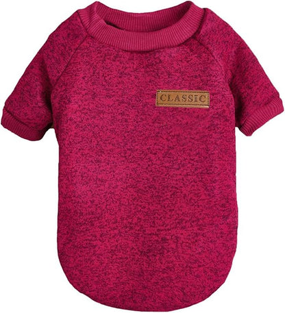 Jecikelon Dog Clothes Dogs Sweater Soft Puppies Clothing Winter Puppy Sweaters Warm Outfit for Dogs Small XXS XS Cat Apparel (Wine red, S)