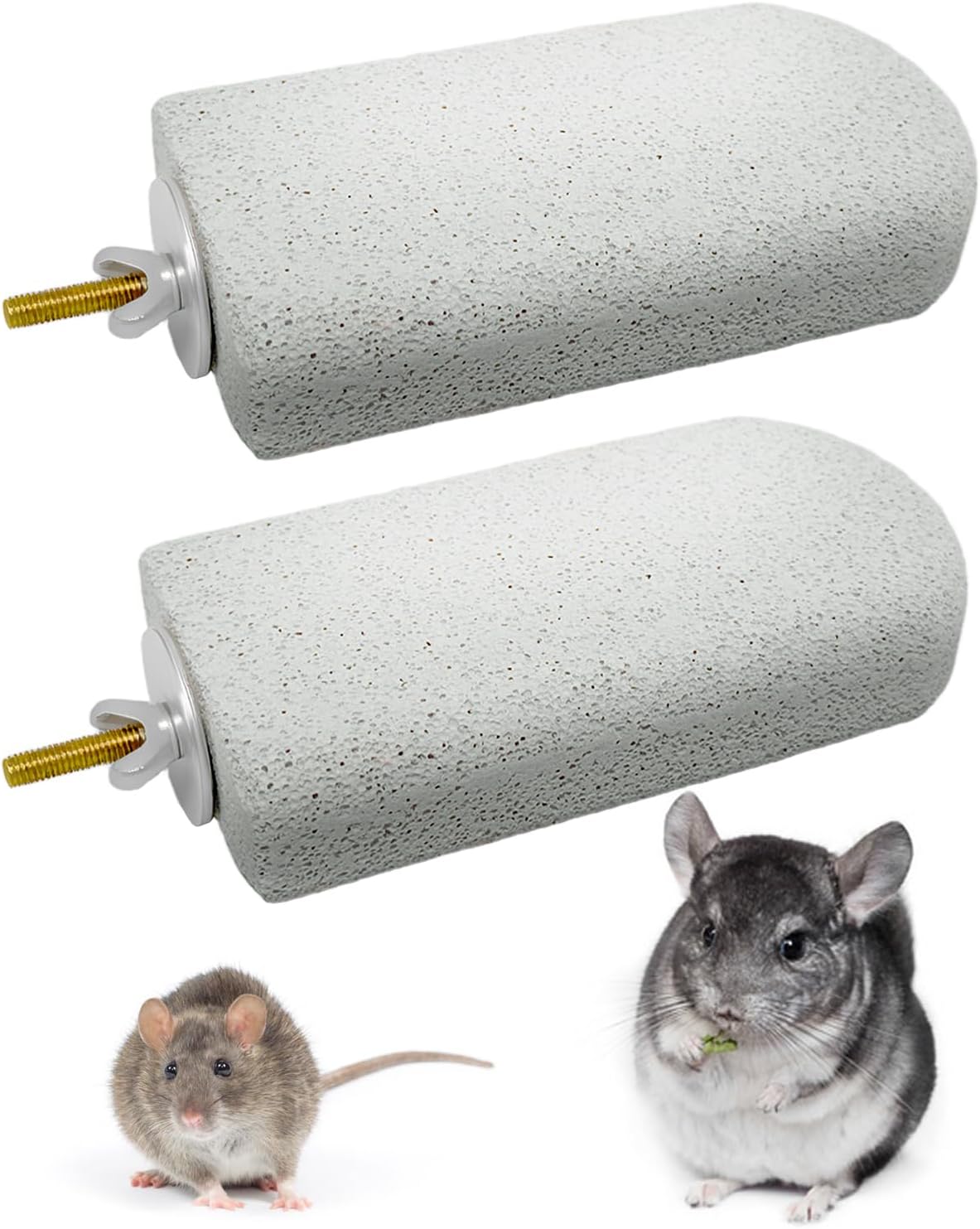 Chinchilla Lava Ledges Rat Climbing Platform 2 Pack Pumice Ledge Shelf Pet Chewing Grinding Toys Small Animals Cage Accessories for Totoro Squirrel Guinea Pig Hamster Gray