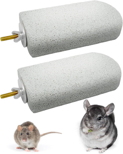 Chinchilla Lava Ledges Rat Climbing Platform 2 Pack Pumice Ledge Shelf Pet Chewing Grinding Toys Small Animals Cage Accessories for Totoro Squirrel Guinea Pig Hamster Gray