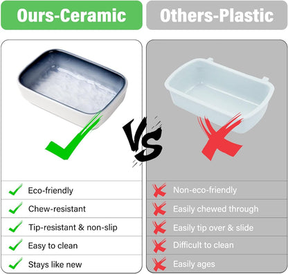 Ceramic Feeding Bowls for Small Animals, Ideal for Hamster, Guinea Pig, Hedgehog and Gerbil (Blue + Green + Brown)