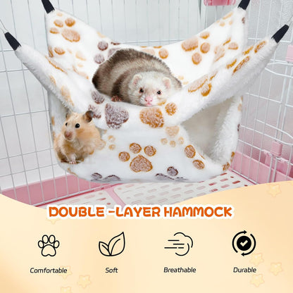 3 Pcs Guinea Pig Hammock, Rat Ferret Hanging Hammock Guinea Pig Accessories for Small Animals Chinchilla Hamster Parrot Sugar Glider Ferret Squirrel (11"×11")
