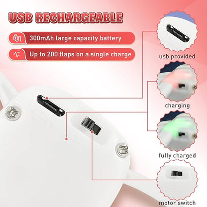 Cat Toys, Flapping Wings Woodpecker, No Flying, Chirping Bird Interactive Catnip Toy for Kitten or Small Dogs, Touch Activated, Rechargeable, 3 Modes