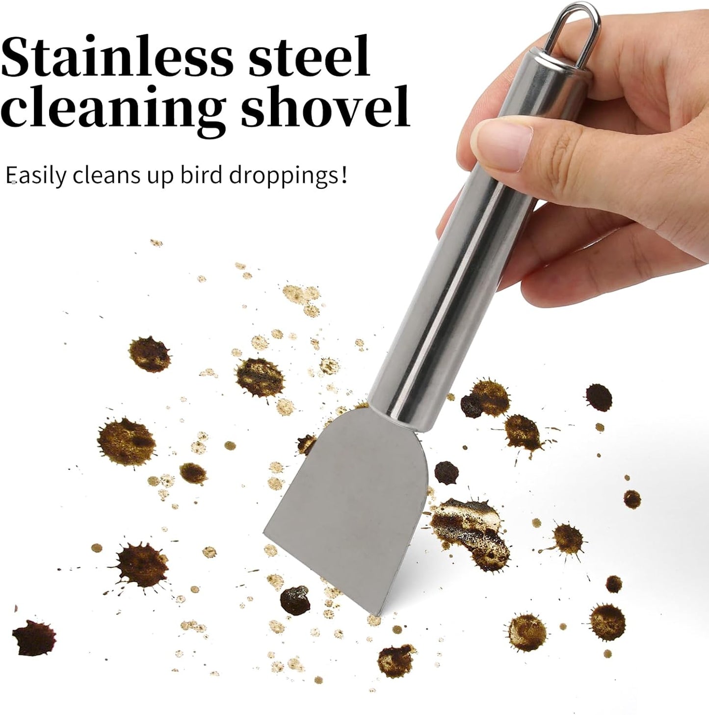 Plus tard 6 Pcs Bird Cage Cleaner Kit, Poop Off Bird Poop Remover, Bird Cage Cleaner Accessories, Complete Cleaning Solution for Birds and Small Pets