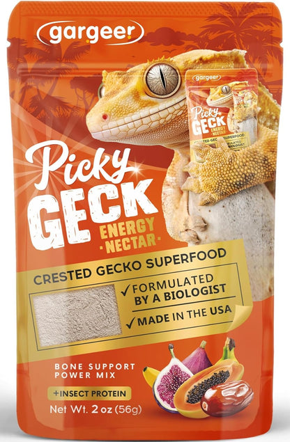 'Picky Geck' Energy Nectar - Premium Crested Gecko Food | Calcium-Rich Fruit Formula for Bone Strength & Energy Support | No Fillers - Only Premium Ingredients | 2oz | Made in USA