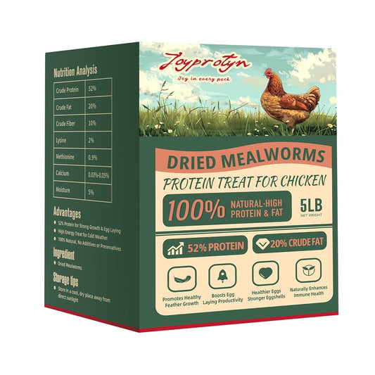 5LB Non-GMO Dried Mealworms - High Protein Natural Feed & Chicken Treats for Chickens, Ducks, Wild Birds, Quails & Reptiles - Support Egg Production & Feather Growth