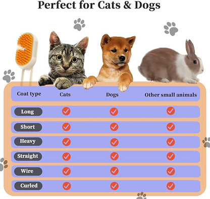 4-in-1 Cat Steam Brush for Shedding & Grooming, Spray Hair Removal Comb, Cat Brush for Massage, Pet Grooming Comb Hair Removal Tool for Cats and Dogs