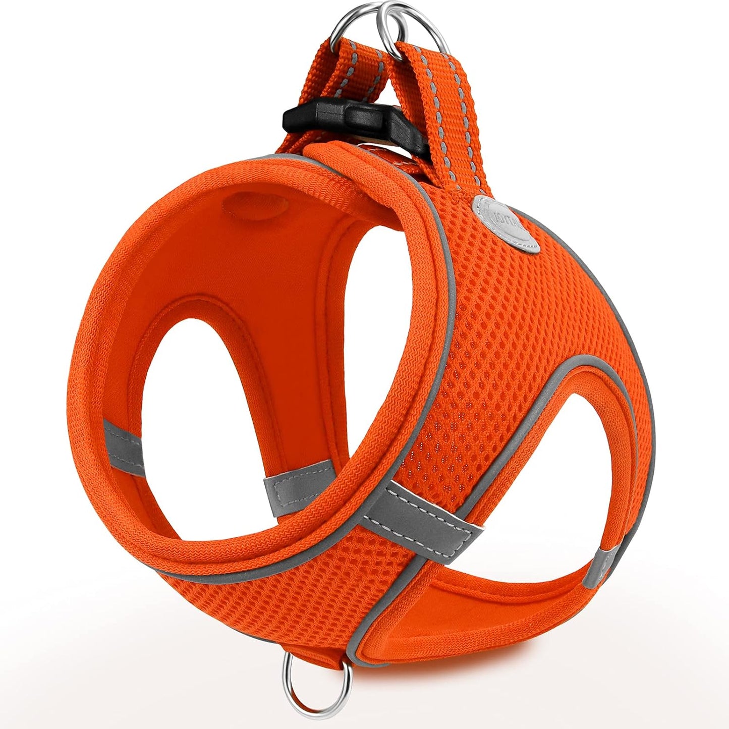 Joytale Small Dog Harness, Breathable Mesh Step-in Vest, Reflective Soft Padded Harnesses for Cats, Puppies and Extra Small Dogs, Orange, XXS