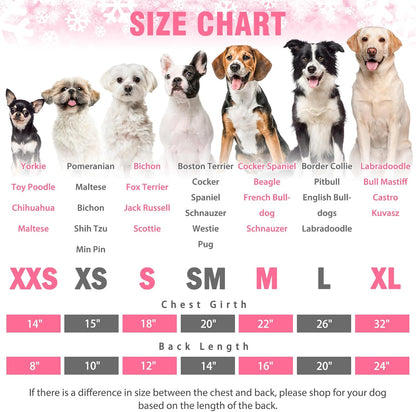 SCENEREAL Dog Pajamas for Small Dogs - Soft,Warm Pet Sweater Clothes Puppy Onesie Outfits for Doggie Winter Christmas Thanksgiving - Dog Jammies Pjs，Pink XS