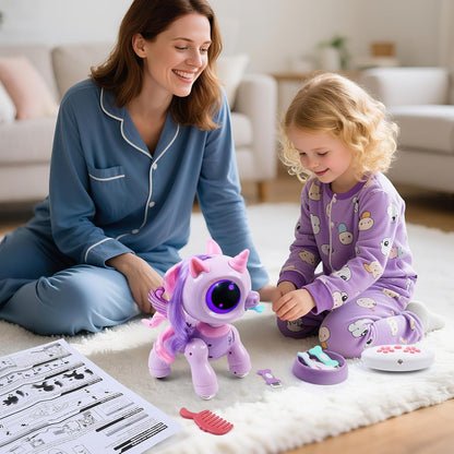 BIRANCO. Unicorn Robot Toys for Girls Age 3-5, Remote Control Electronic Pet, Gesture Sensing, STEM Play, Surprise Interactive Toy for Toddler Gifts and Kids Age 4 5 6+ Years Old