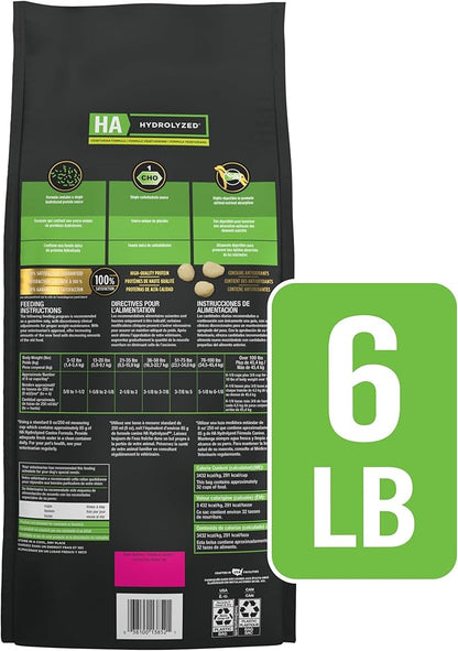 Pro Plan Veterinary Diets Purina HA Hydrolyzed Protein Dog Food Dry Vegetarian Formula - 6 lb. Bag