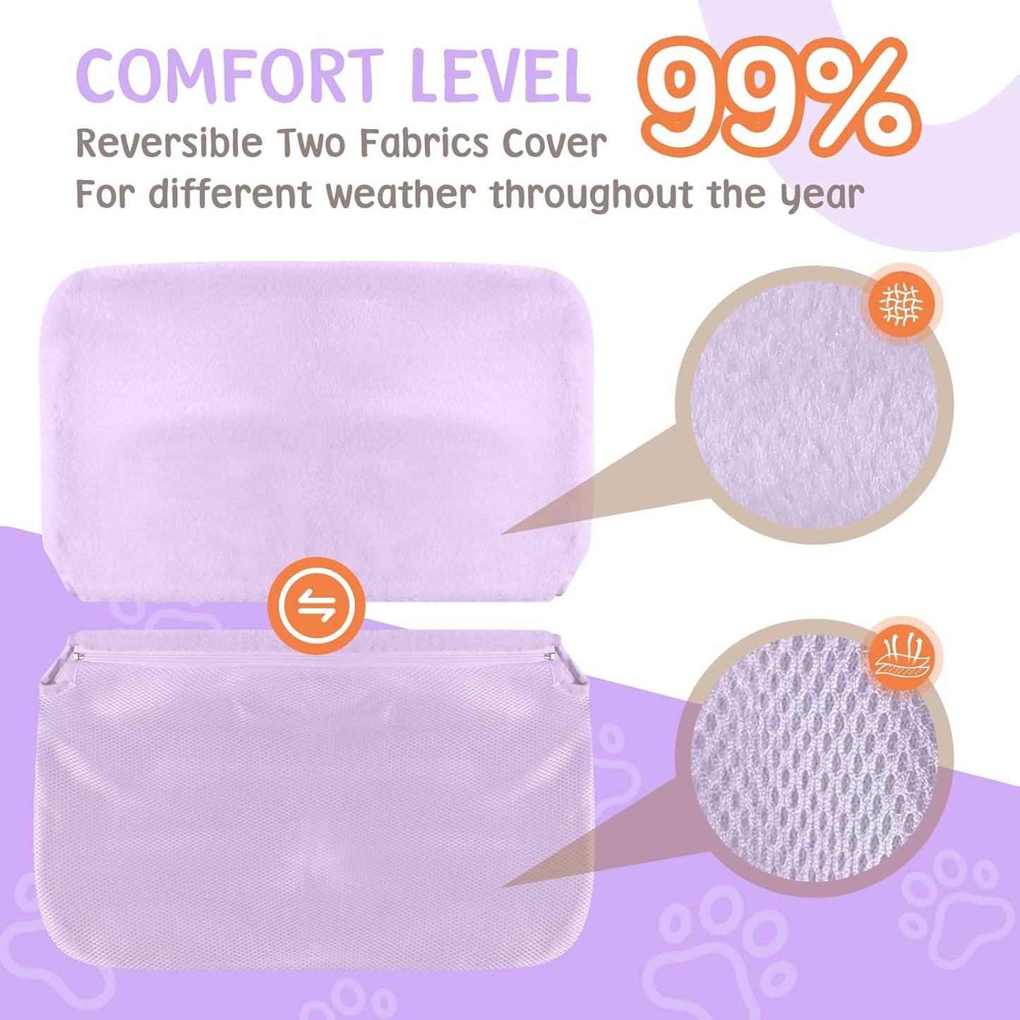 Cat Window Hammock 2-Pack,Foldable Cat Perch with Suction Cups & Metal Frame,Holds up to 40 lbs - Durable & Secure for Cats,Features 2-Sided Cushion & Easy Storage for Sunny Lounging(Purple)