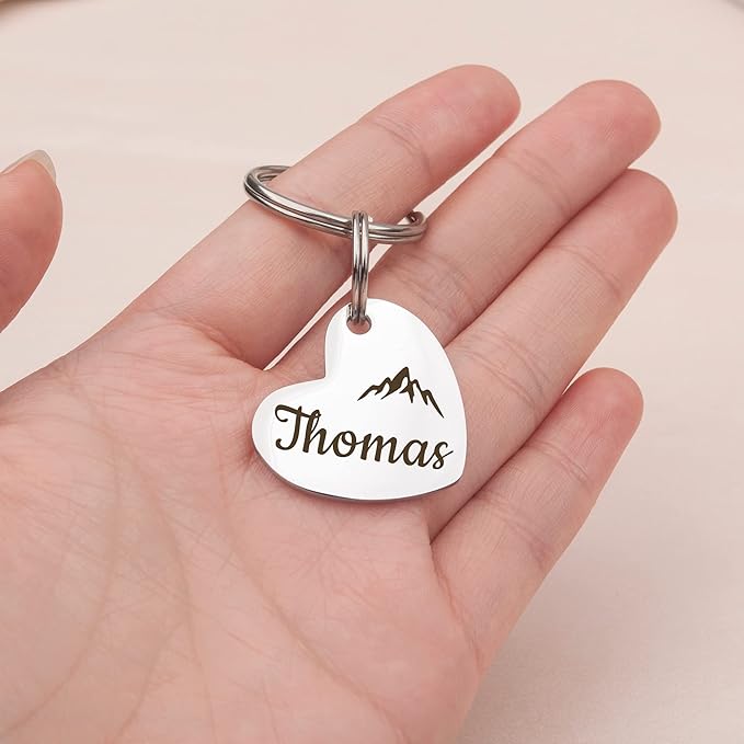 Anavia Small Size Dog Cat ID Tags, Small/XS Personalized Color Plated Stainless Steel Puppy Kitten Name Tags, Customized Engraved Nameplate Pet Collar Tag (Silver, Heart)