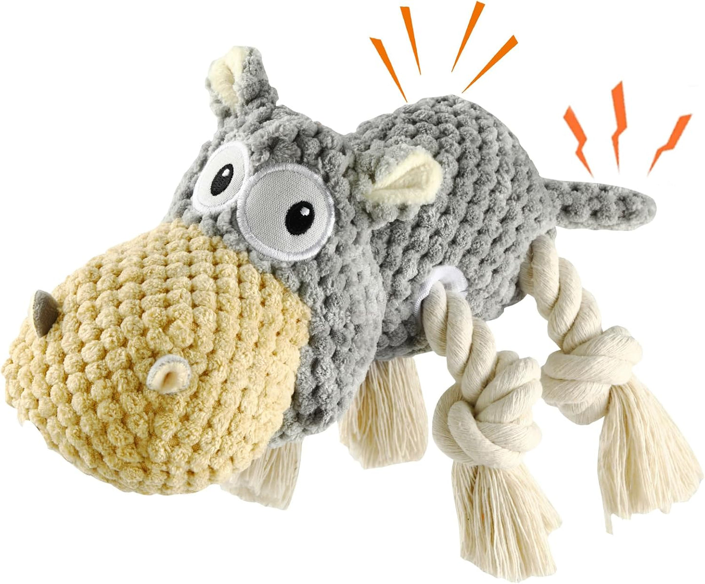 Dog Toys for Aggressive Chewers - Squeaky Dog Toys to Keep Them Busy for Large Dogs (Gray, Medium)