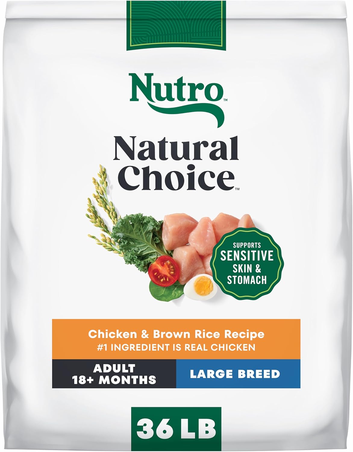 Nutro Natural Choice Chicken & Brown Rice Adult Large Breed Dog Food Dry Recipe, 36 lb. Bag