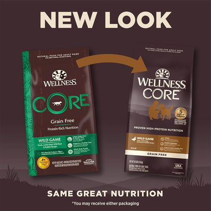 Wellness CORE Dry Dog Food, Grain-Free, High Protein, Natural, Wild Game Duck, Lamb, Wild Boar, & Rabbit Recipe, (26-Pound Bag)