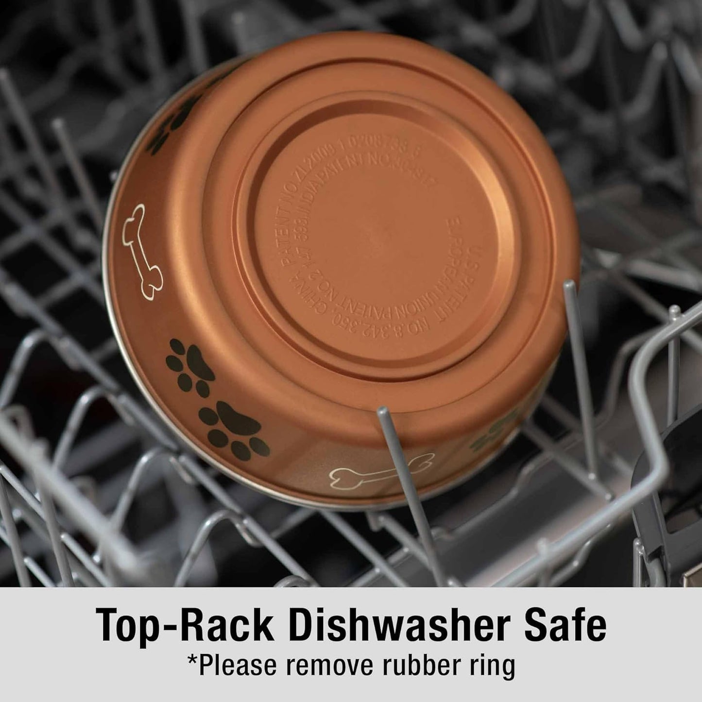 Loving Pets Bella Dog Bowls- Stainless Steel Dog & Cat Bowls - Spill Proof Dog Food Bowl, Cat Bowl, Puppy Essentials & Pet Supplies Great for Home & Travel (Medium 20-35 lbs, Copper)