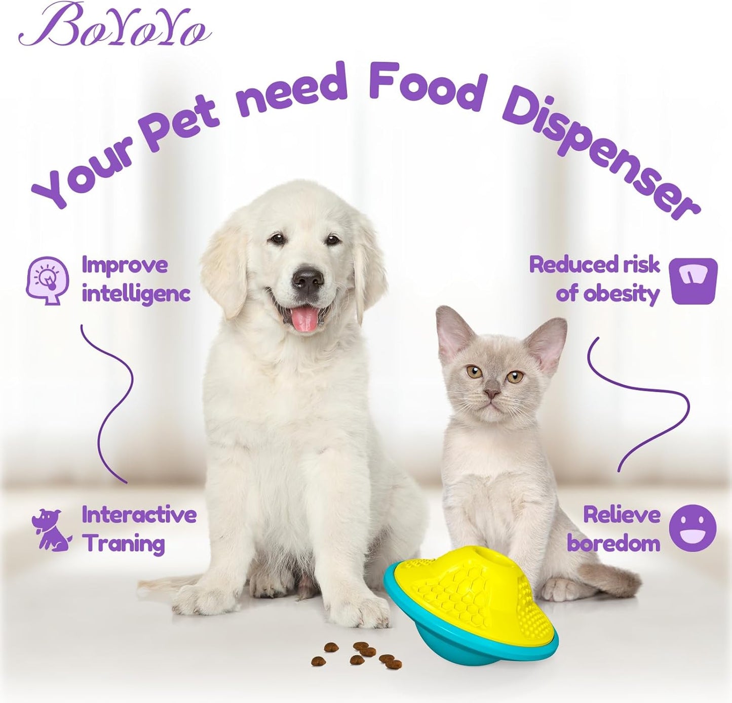 Interactive Dog Puzzle Toy for Smart, Dog Enrichment Toys to Keep Them Busy, Treat Dispensing Dogs Slow Feeder & Stimulating Dogs Toy