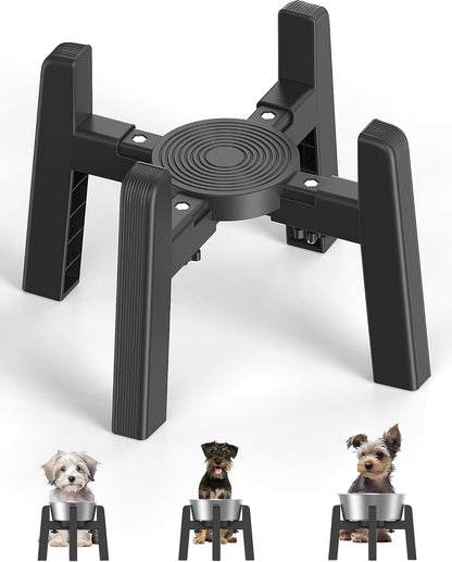 CZPET Dog Bowl Stand with Adjustable Width [Stand Only], Elevated Pet Water & Food Feeder for Medium Dogs, Stable and Anti-Slip Raised Bowl
