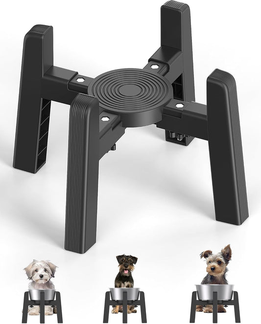 CZPET Dog Bowl Stand with Adjustable Width [Stand Only], Elevated Pet Water & Food Feeder for Medium Dogs, Stable and Anti-Slip Raised Bowl