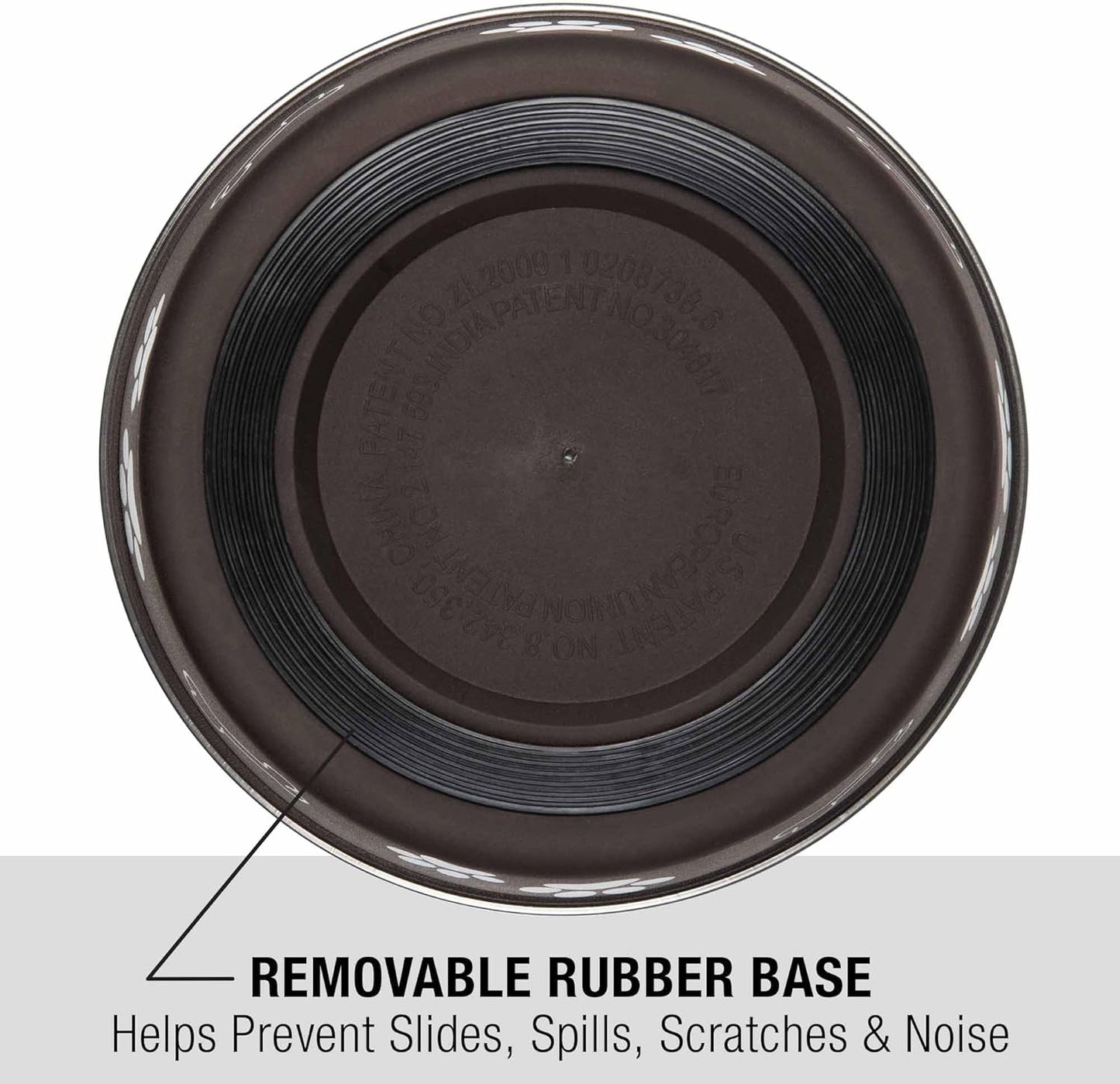 Loving Pets Bella Dog Bowls- Stainless Steel Dog & Cat Bowls - Spill Proof Dog Food Bowl, Cat Bowl, Puppy Essentials & Pet Supplies Great for Home & Travel (Medium 20-35 lbs, Espresso)