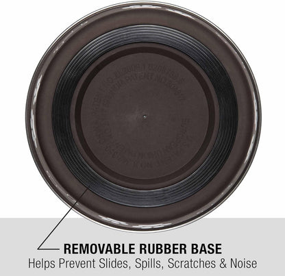 Loving Pets Bella Dog Bowls- Stainless Steel Dog & Cat Bowls - Spill Proof Dog Food Bowl, Cat Bowl, Puppy Essentials & Pet Supplies Great for Home & Travel (Medium 20-35 lbs, Espresso)