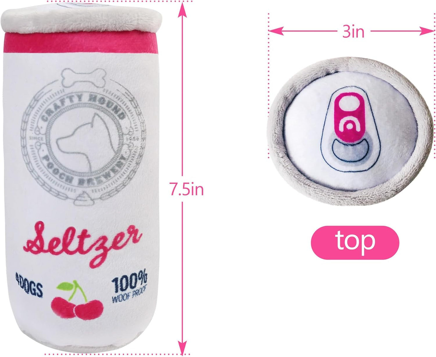 Prime Pets Plush Dog Toy, Dog Squeaky Toys, Beer Pet Toy for Small Medium Large Dogs, Stuffed Puppy Chew Toys