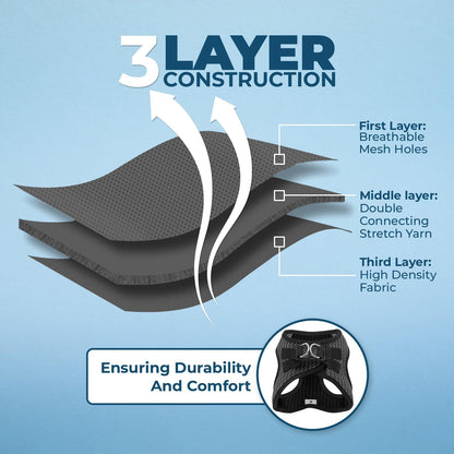 Best Pet Supplies Voyager Step-in Air Harness - All Weather Mesh, Reflective, No Pull Harness for Dogs, Cats - Secure with Hook & Loop Fastener, Buckle, Double D-Rings - Tone, XL