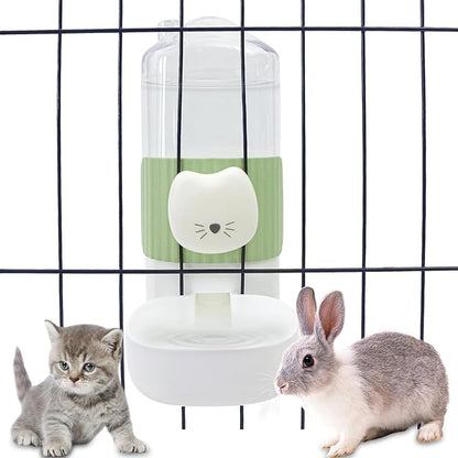 Rabbit Water Bottle, 800ml/28oz Hanging Automatic Water Dispenser for Cage, Ferret Bunny Guinea Pig Water Bowl,Suitable for Small Animal (Green, 800 ml/28 oz)