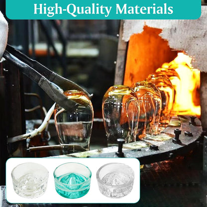 BNOSDM Hamster Food and Water Bowl Mountain Fuji Style Glass Drinking Dwarf Hamster Feeder Anti-Turning Dish for Syrian Hamsters Gerbils Mice Rats or Other Similar-Sized Pets (Transparent)