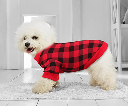 Dog Fleece Sweater for Small Dogs Buffalo Plaid Dog Clothes Soft Thickening Warm Small Dog Sweater Puppy Clothes for Small Dogs Girl & Boy(M)