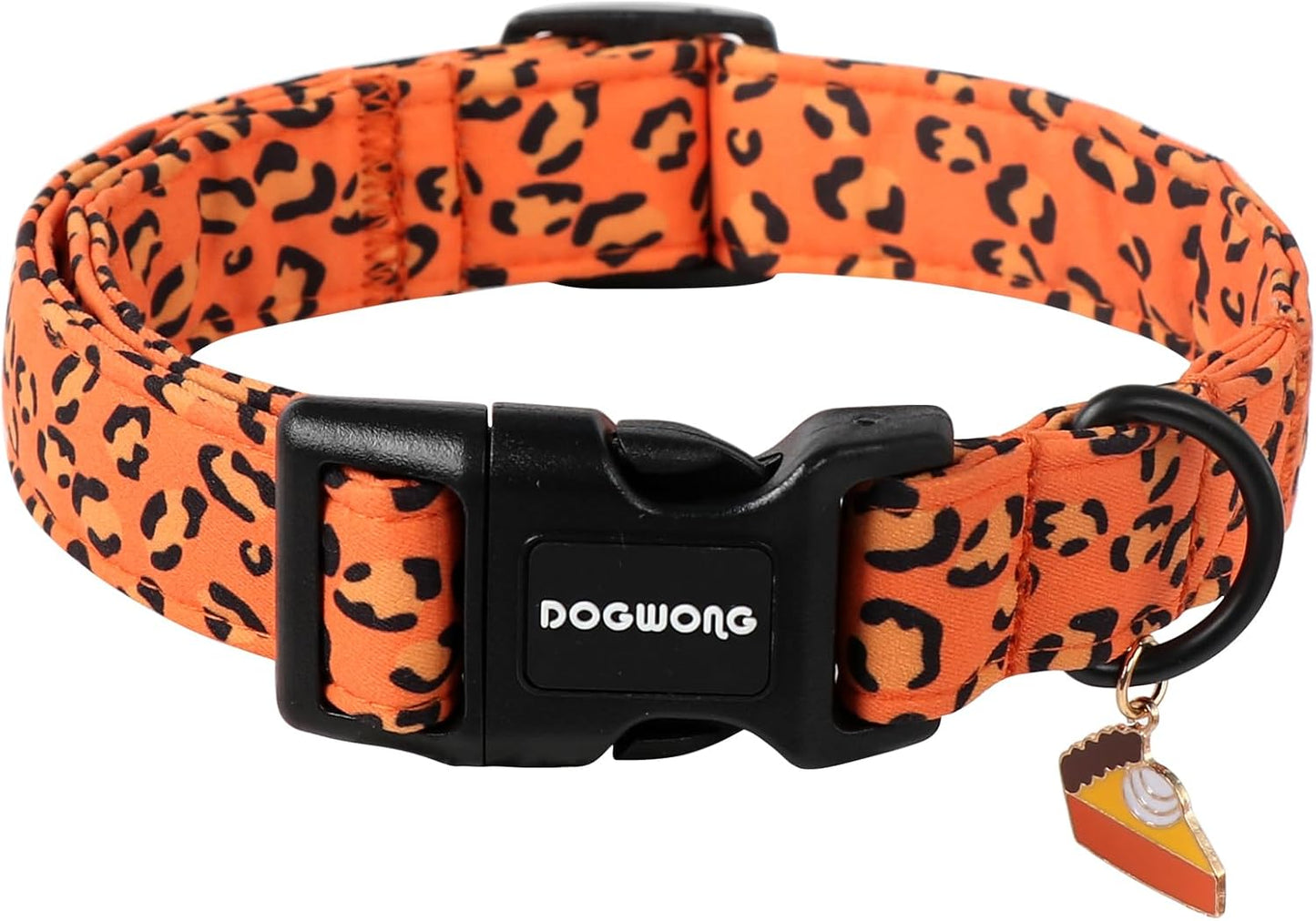 DOGWONG Leopard Print Dog Collar- Cute Designer Animal Pattern Dog Collars Adjustable Girl Female Dog Collar for Small Medium Large Dogs S