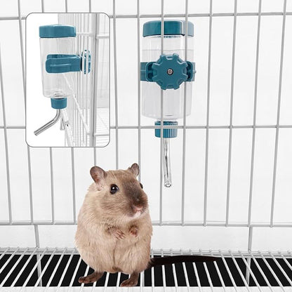 LOS ANDES 5.2oz Hamster Water Bottle No-Drip Mice Water Dispenser Leak-Proof Water Feeder for Gerbils/Sugar Gliders/Rat, Small Pets Cage Water Bottles, 155ml, Orange