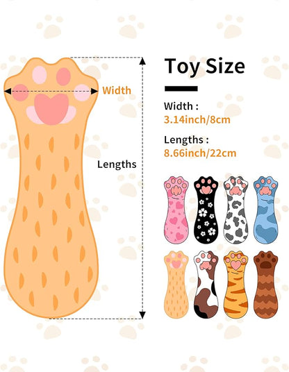 PET SHOW 8 Pack Cat Kicker Toys with Catnip Crinkle Sound Toys for Indoor Cats Colorful Stuffed Kitten Paw Shape Natural Interactive Toy Pet Kitty