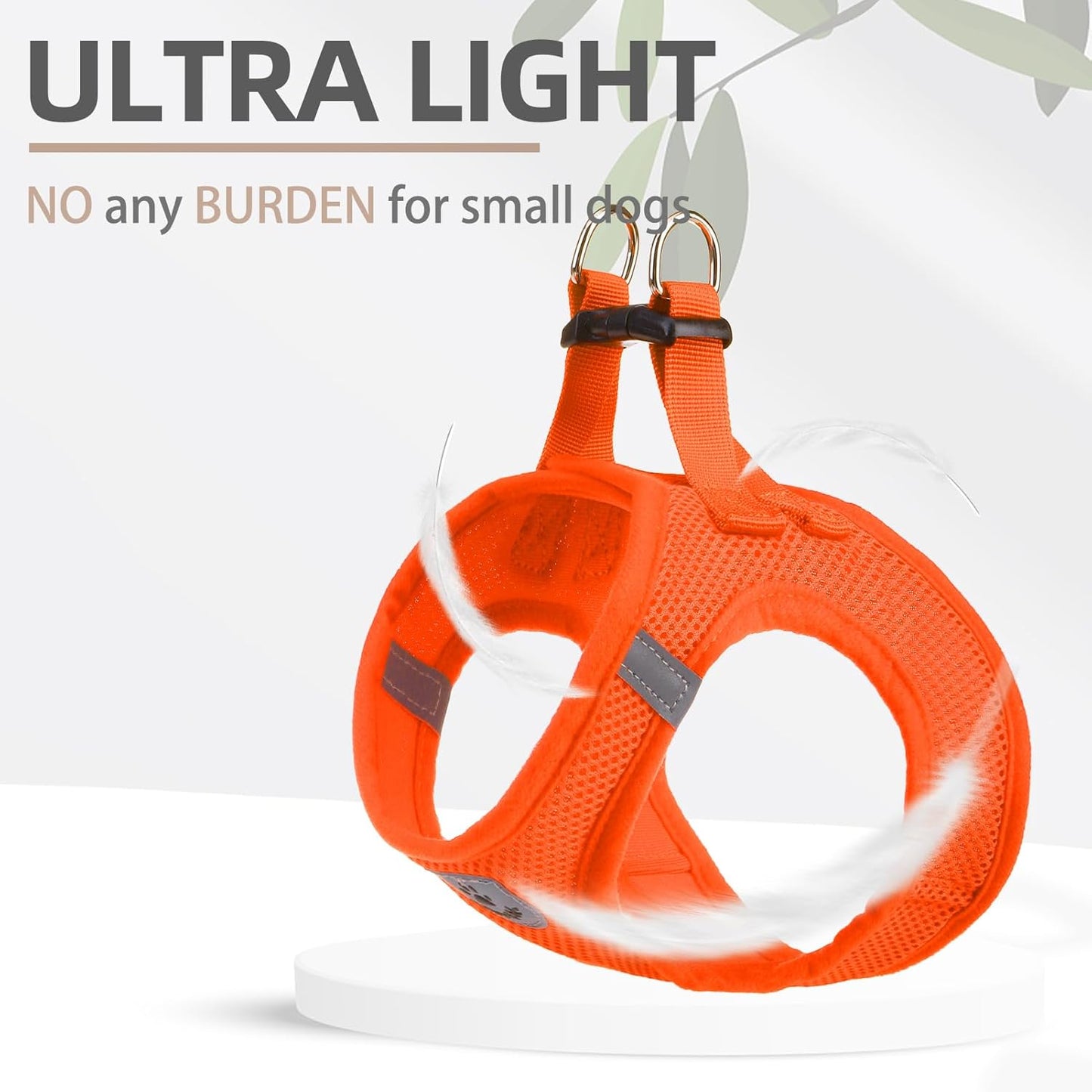 PUPTECK Adjustable Dog Harness Collar and Leash Set Step in No Pull Pet Harness for Small Medium Dogs Puppy and Cats Outdoor Walking Running, Soft Mesh Padded Reflective Vest Harnesses