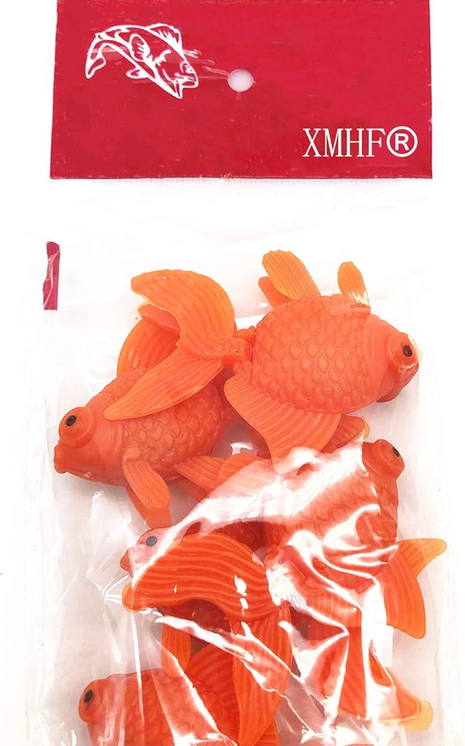 XMHF Aquarium Fish Bowl Tank Artificial Floating Plastic Orange Decor Goldfish Ornament Fish Tank Decoration 10PCS