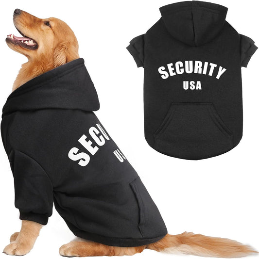 Dog Sweater Large Size Dog Security Dog Hoodie Warm Cozy Brushed Fleece Interior Dog Clothes Dog Sweatshirt with Pocket Dog Hoodie for Large Dogs(XXL)