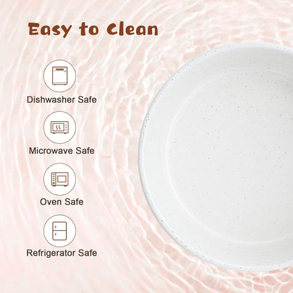 SPUNKYJUNKY Ceramic Elevated Dog Bowl Set with Acacia Wood Stand for Food and Water for Small Medium Sized Dog (28.74 OZ, White and Reddish Brown)