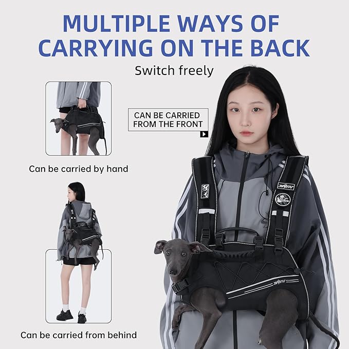 Dog Backpack Carrier for Small Dogs,Dog Lift Harness,Adjustable Padded Breathable Straps for Dogs, Disabled, Joint Injuries, Arthritis,L(18.5-29.5LBS)