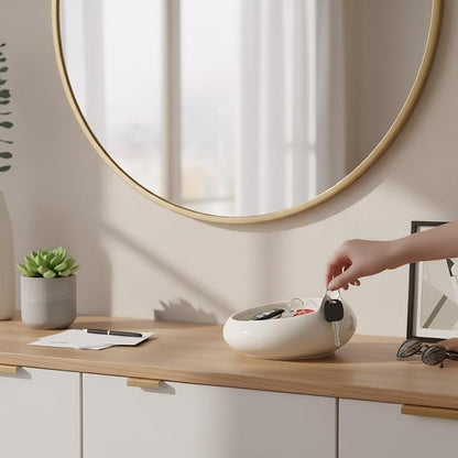 Key Holder Bowl, Home Decor, Desk Decor & Gifts for Girls, Cat Bowls, Ceramic Cat Food Bowl, Cute Kitten Water Bowls with 7.1oz Capacity, Cats Deals, Whisker Fatigue Friendly, Multi-Use