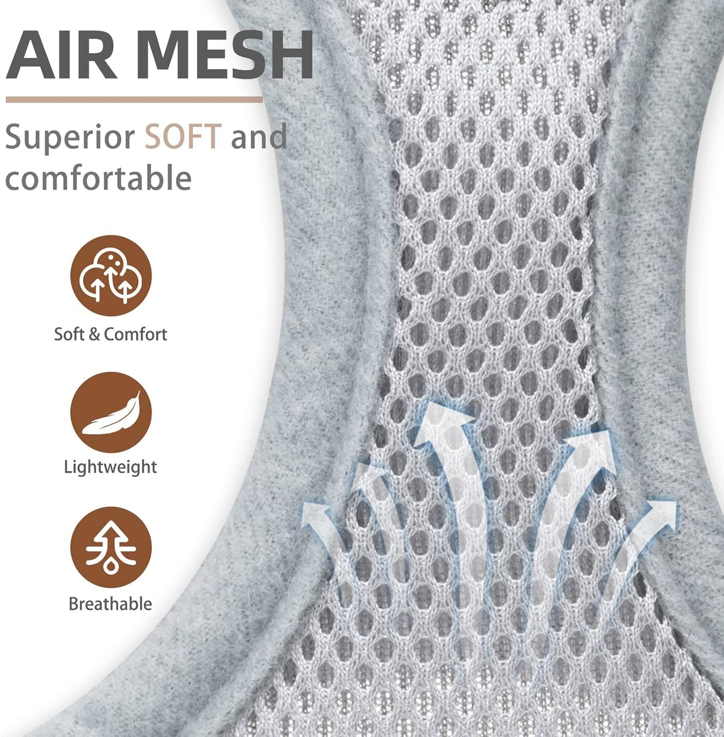 PUPTECK Adjustable Dog Harness Collar and Leash Set Step in No Pull Pet Harness for Small Medium Dogs Puppy and Cats Outdoor Walking Running, Soft Mesh Padded Reflective Vest Harnesses, Solid Grey XS