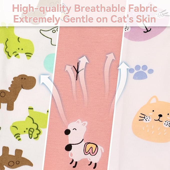 Cat Recovery Suit for Spay Abdominal Wounds Female, Onesie for Cats After Surgery, Surgery Recovery Suit Kitten Onesie for Cats Anti Licking (Dinosaur, Large)