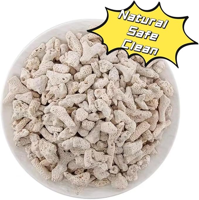Aquarium Crushed Coral Filter Media, Natural Bio-Ceramic Filtration Material, Reusable for Fish Tank and Pond